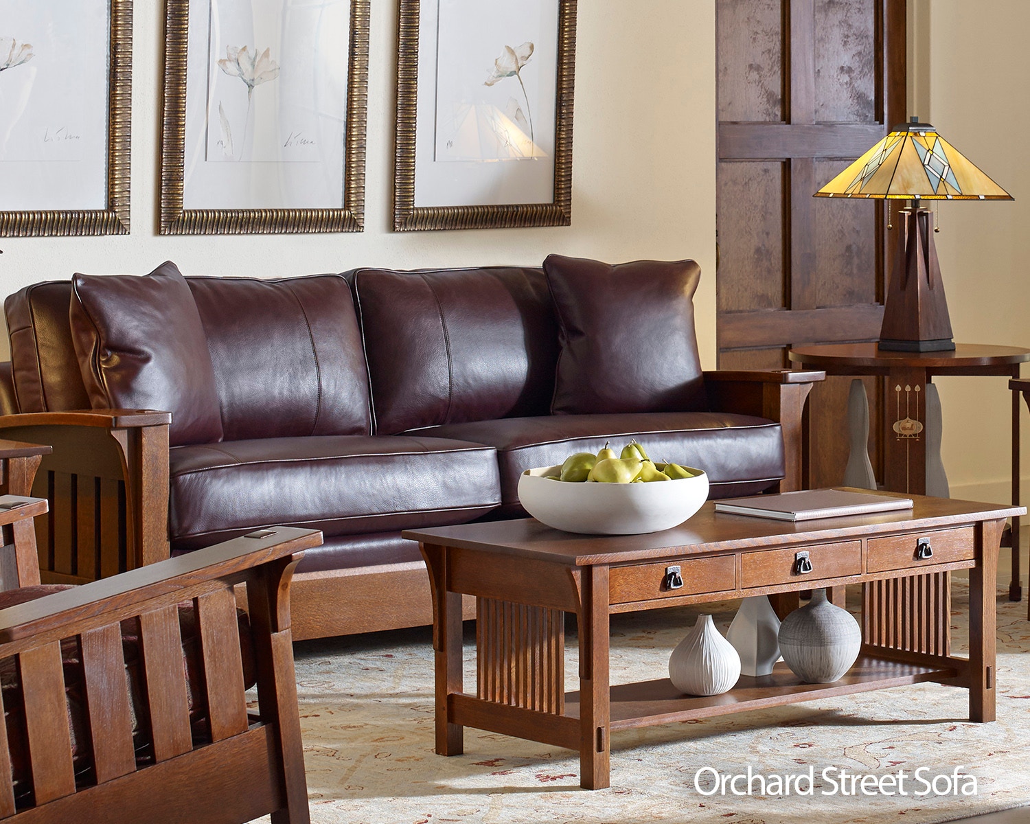 Stickley Living Room Orchard Street Sofa Leather is available in